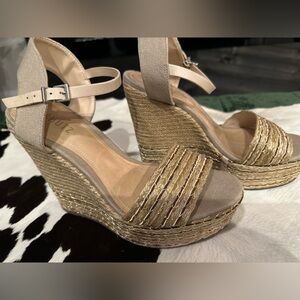 Schutz Canvas Braided Accents Espadrilles